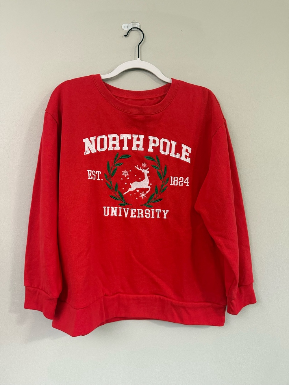 North Pole University Red Graphic Sweatshirt